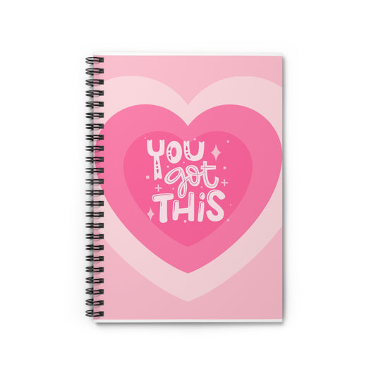 Inspirational Y2K Spiral Notebook - You Got This - Motivational Journal
